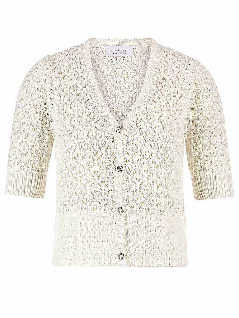 RICH & ROYAL Strickjacke creme | XS von RICH & ROYAL