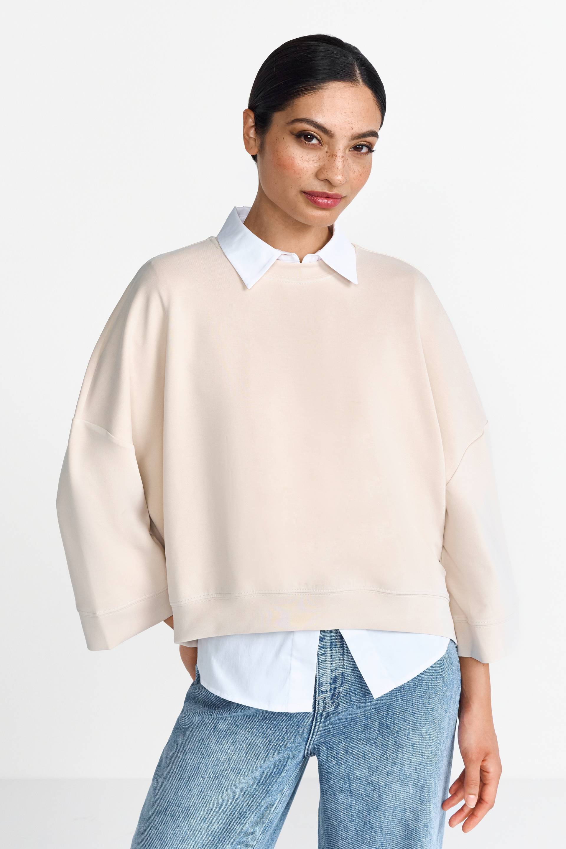 RICHROYAL Kurzarmshirt »Tencel peached Shirt«, modische Kurzarmsweatshirt von RICHROYAL