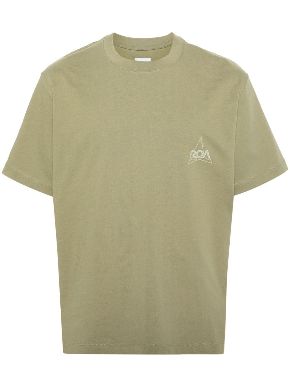 ROA logo-print cotton T-shirt - Green von ROA