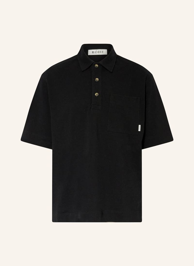 Róhe Piqué-Poloshirt schwarz von RÓHE