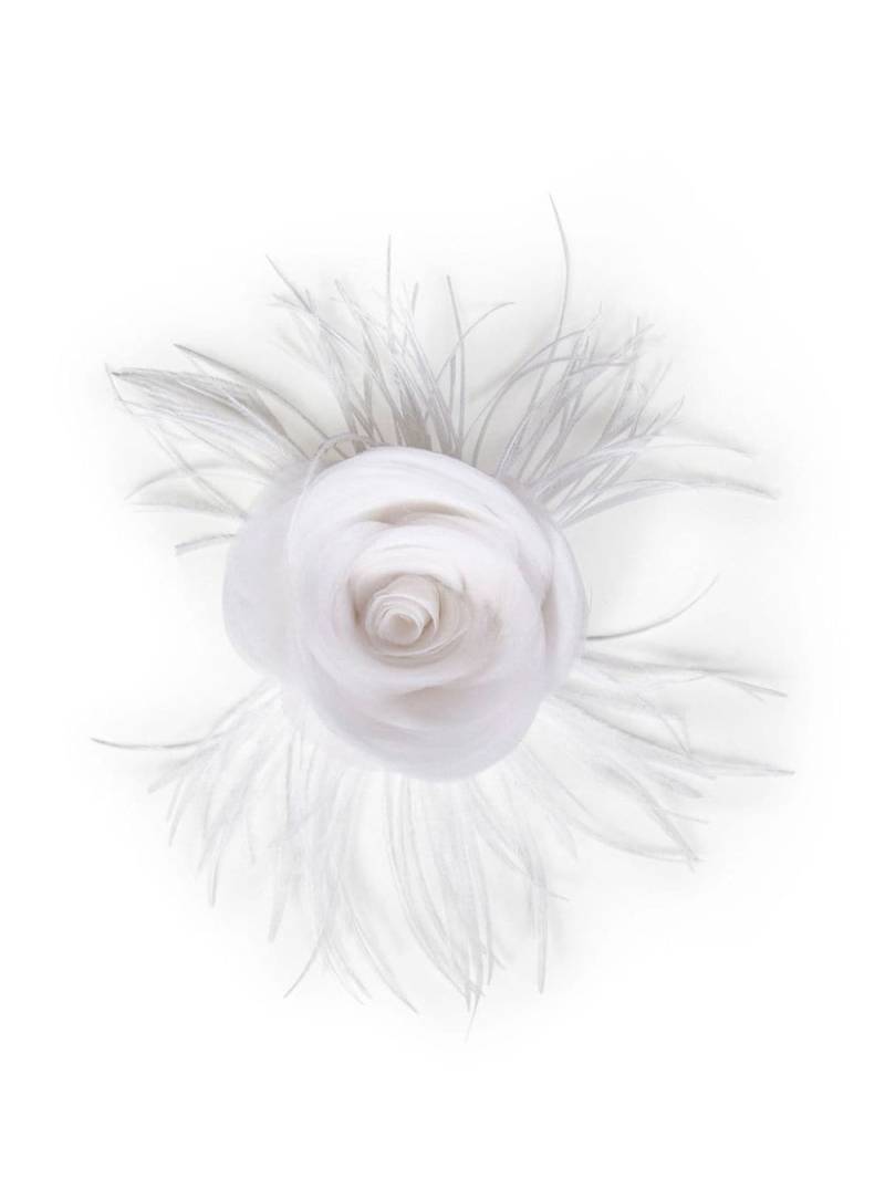 ROOM76 3D georgette rose brooch - White von ROOM76