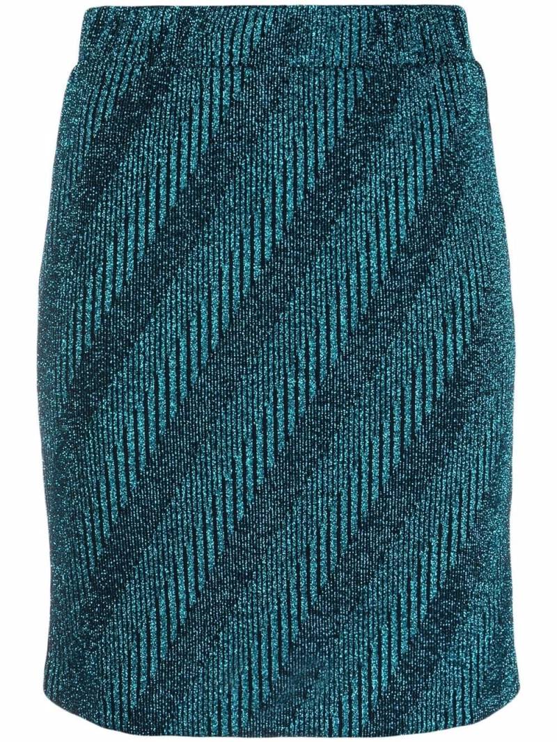 ROTATE BIRGER CHRISTENSEN Kristinia metallic-threading high-waisted skirt - Blue von ROTATE BIRGER CHRISTENSEN