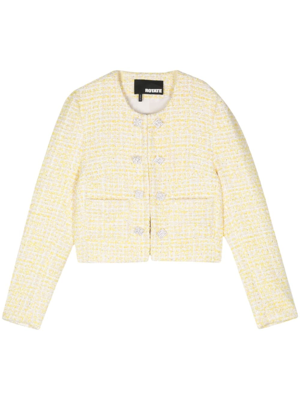 ROTATE BIRGER CHRISTENSEN bouclé cropped jacket - Yellow von ROTATE BIRGER CHRISTENSEN