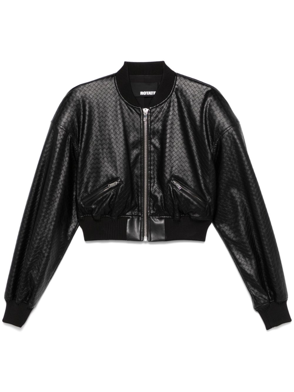 ROTATE BIRGER CHRISTENSEN braided cropped bomber jacket - Black von ROTATE BIRGER CHRISTENSEN