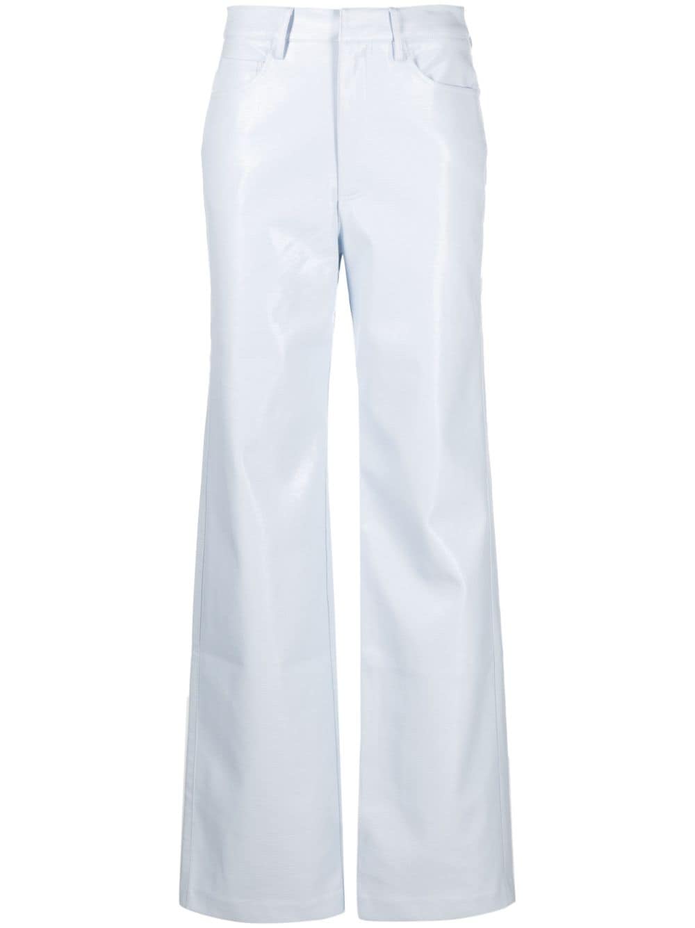 ROTATE BIRGER CHRISTENSEN embossed-finish straight-leg trousers - Blue von ROTATE BIRGER CHRISTENSEN