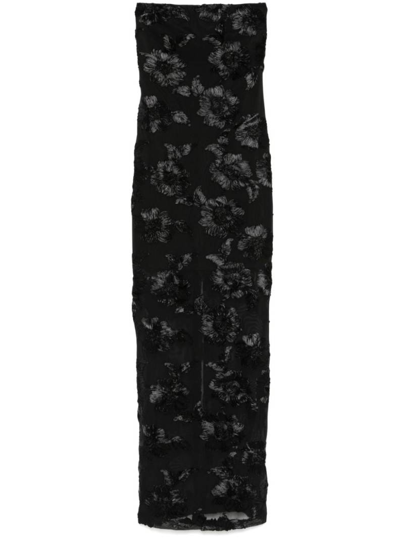 ROTATE BIRGER CHRISTENSEN floral-embroidered mesh maxi dress - Black von ROTATE BIRGER CHRISTENSEN