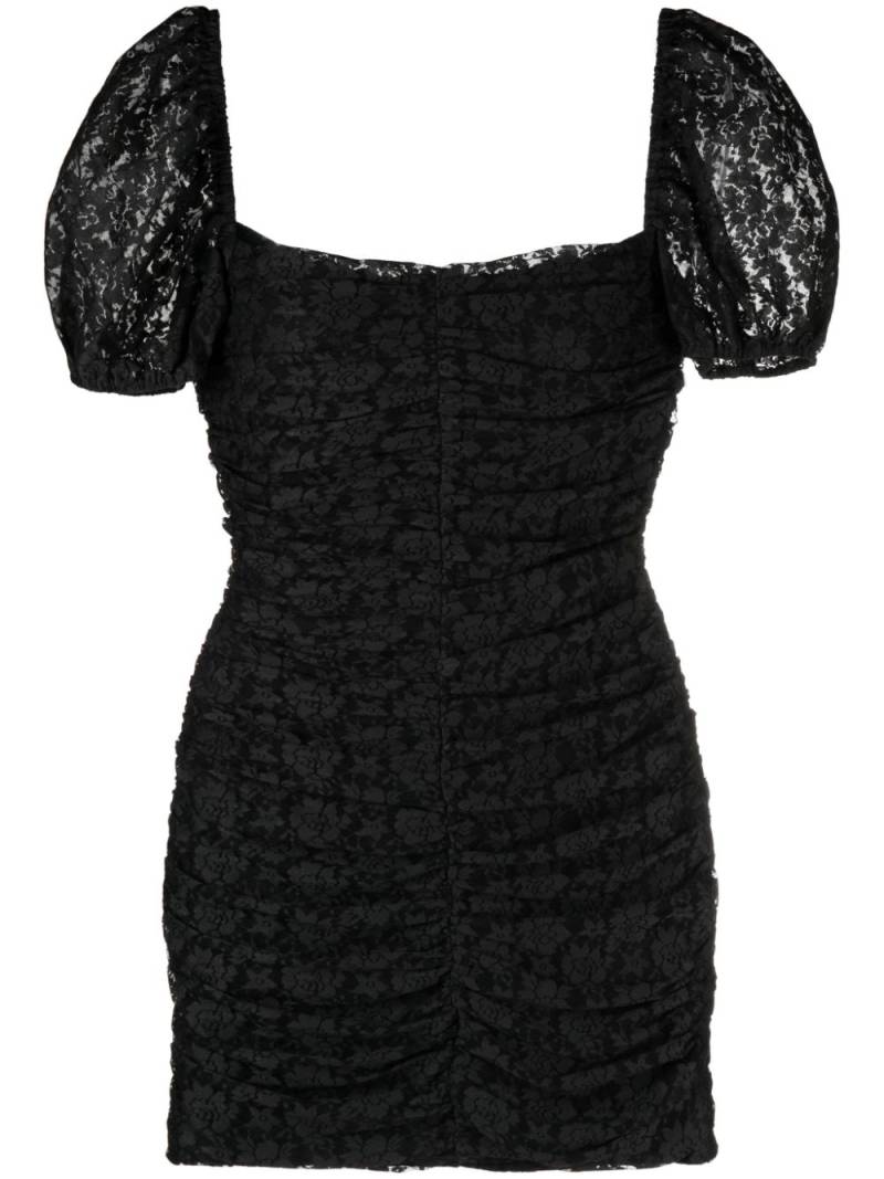 ROTATE BIRGER CHRISTENSEN floral-lace ruched minidress - Black von ROTATE BIRGER CHRISTENSEN