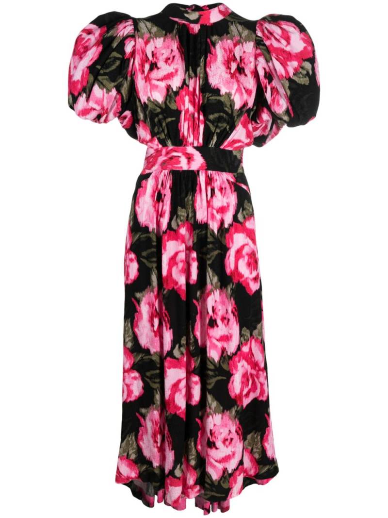 ROTATE BIRGER CHRISTENSEN floral-print puff-sleeves dress - Black von ROTATE BIRGER CHRISTENSEN