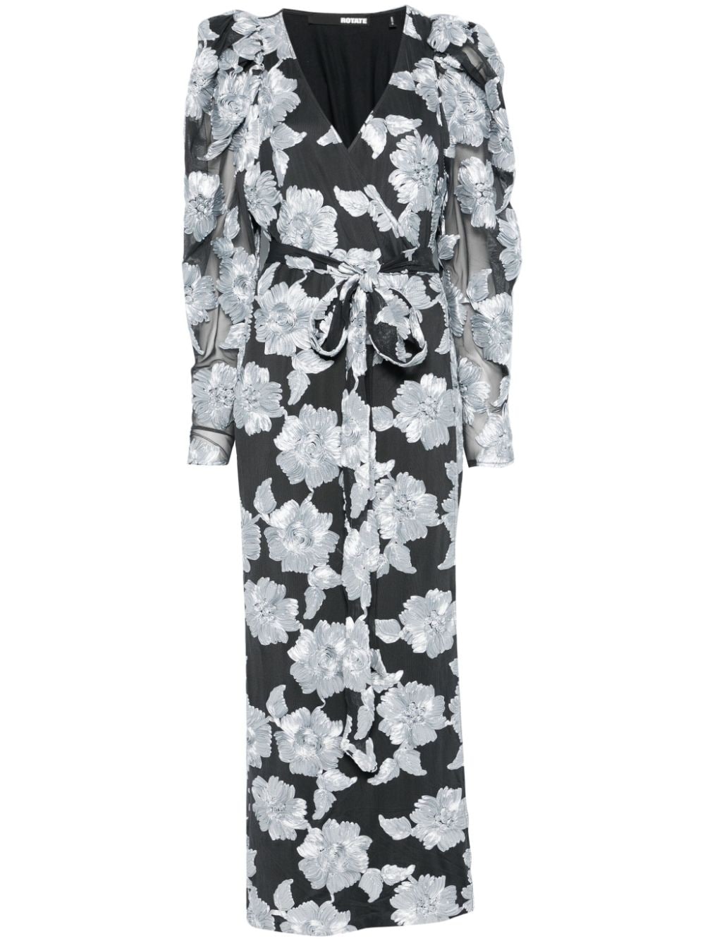 ROTATE BIRGER CHRISTENSEN flower mesh maxi dress - Grey von ROTATE BIRGER CHRISTENSEN