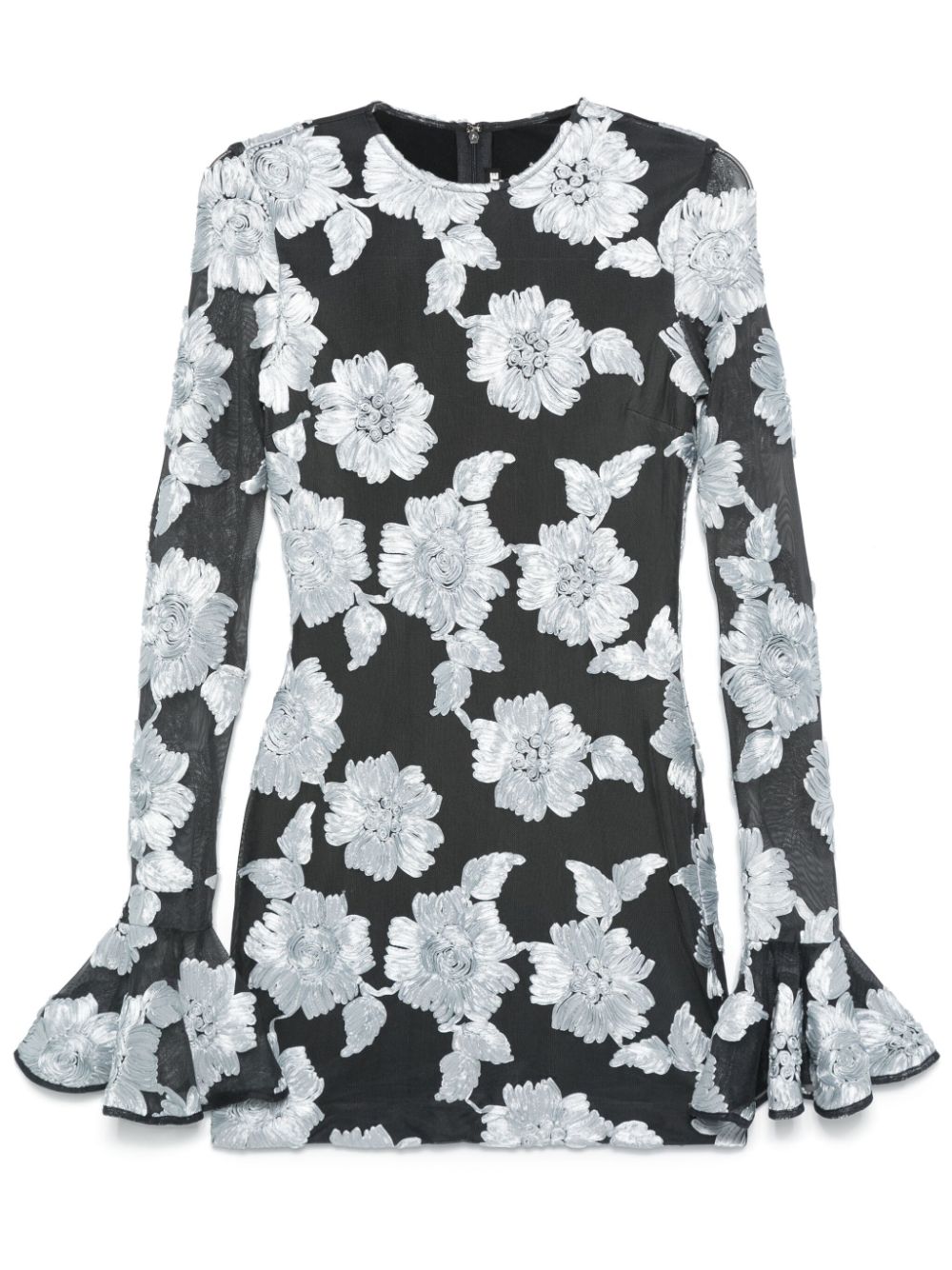 ROTATE BIRGER CHRISTENSEN flower mesh mini dress - Grey von ROTATE BIRGER CHRISTENSEN