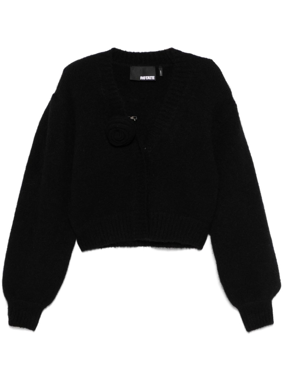 ROTATE BIRGER CHRISTENSEN knitted cropped cardigan - Black von ROTATE BIRGER CHRISTENSEN