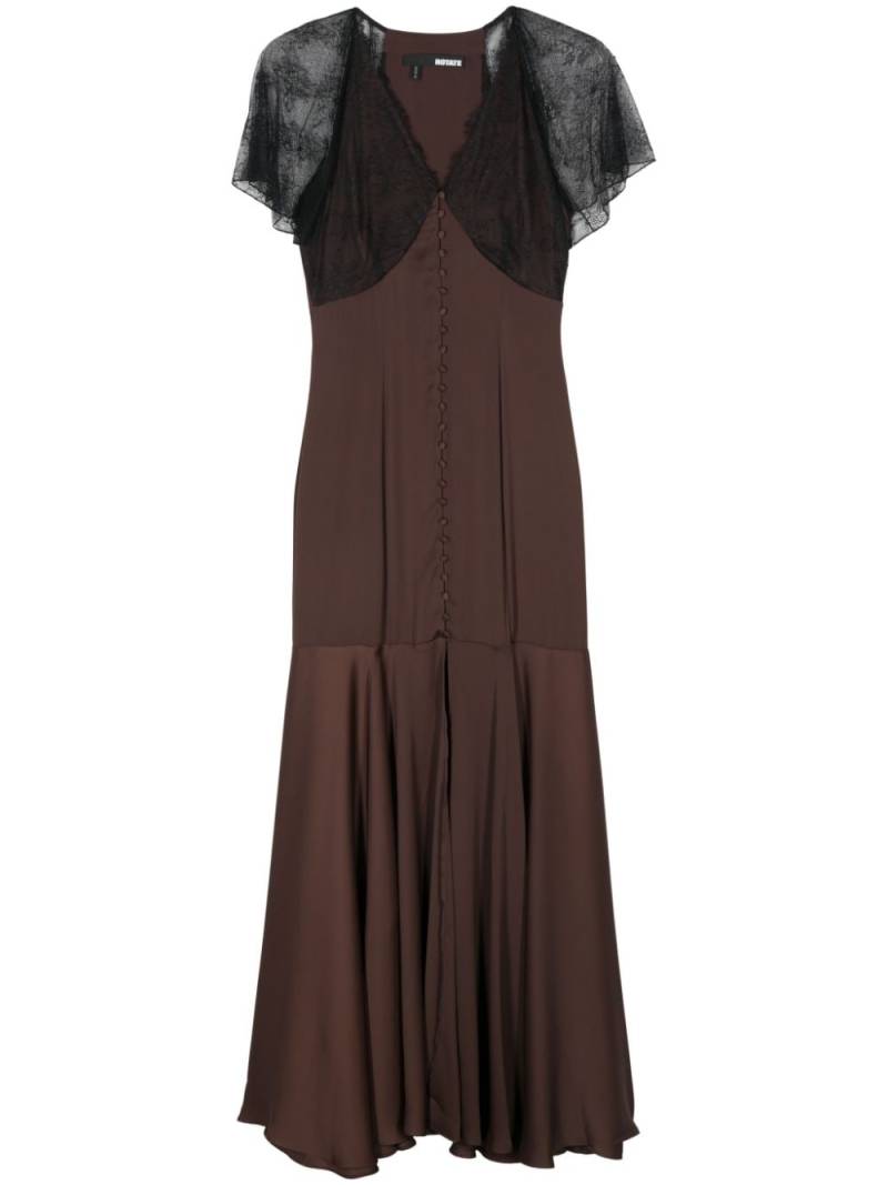 ROTATE BIRGER CHRISTENSEN lace V-neck maxi dress - Brown von ROTATE BIRGER CHRISTENSEN