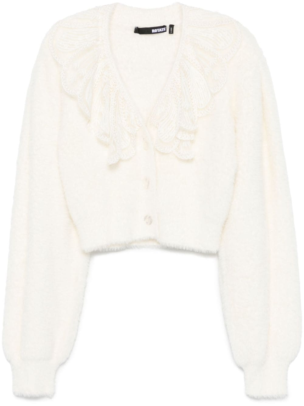 ROTATE BIRGER CHRISTENSEN lace collar knit cardigan - White von ROTATE BIRGER CHRISTENSEN