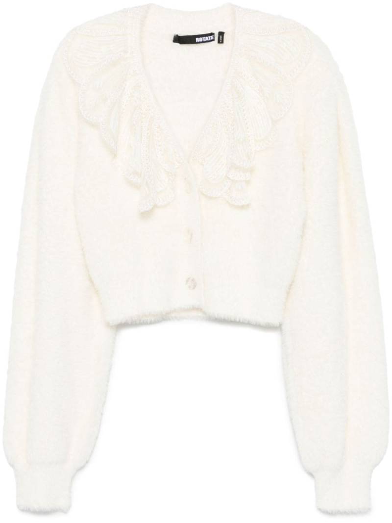 ROTATE BIRGER CHRISTENSEN lace collar knit cardigan - White von ROTATE BIRGER CHRISTENSEN