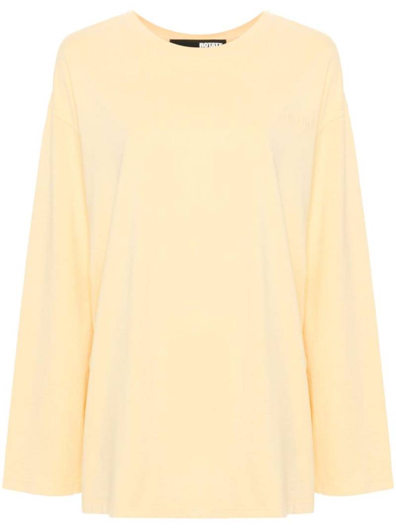 ROTATE BIRGER CHRISTENSEN logo-embroidered long-sleeve T-shirt - Yellow von ROTATE BIRGER CHRISTENSEN