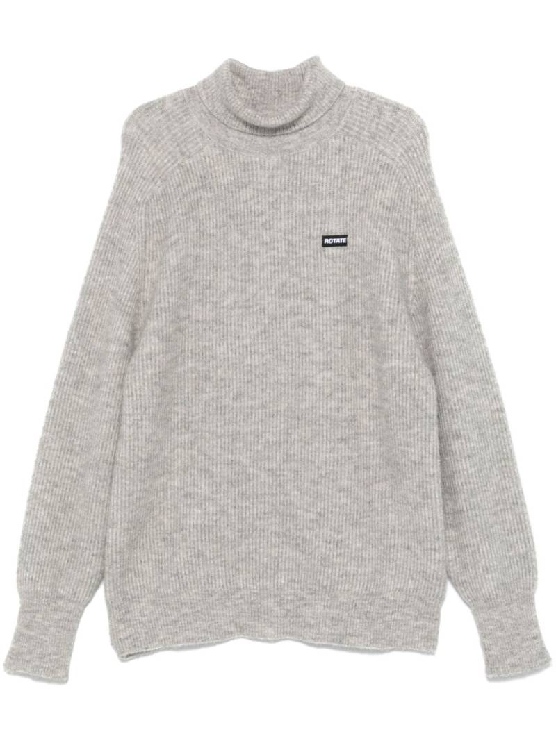 ROTATE BIRGER CHRISTENSEN logo-patch sweater - Grey von ROTATE BIRGER CHRISTENSEN