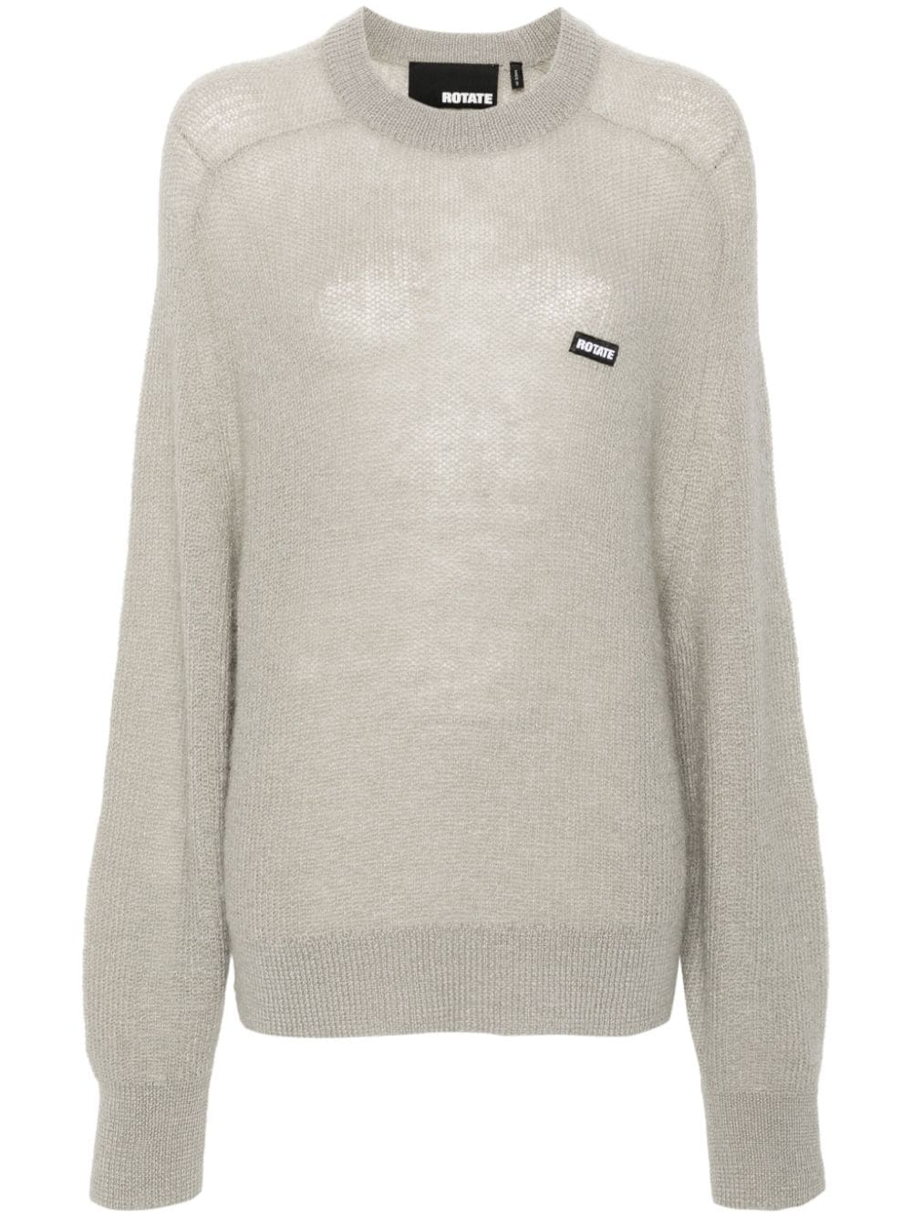 ROTATE BIRGER CHRISTENSEN logo-patch sweater - Grey von ROTATE BIRGER CHRISTENSEN