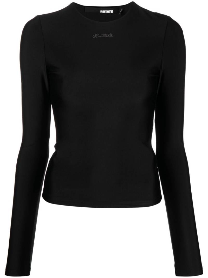 ROTATE BIRGER CHRISTENSEN logo-print long-sleeved T-shirt - Black von ROTATE BIRGER CHRISTENSEN