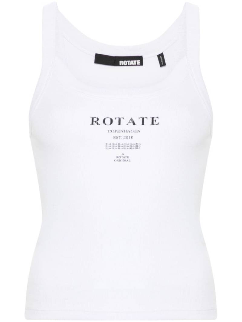 ROTATE BIRGER CHRISTENSEN logo-print ribbed top - White von ROTATE BIRGER CHRISTENSEN