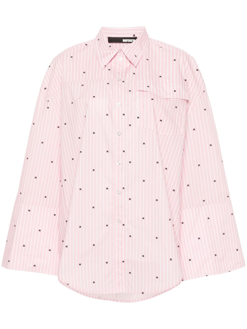 ROTATE BIRGER CHRISTENSEN logo-print striped shirt - Pink von ROTATE BIRGER CHRISTENSEN