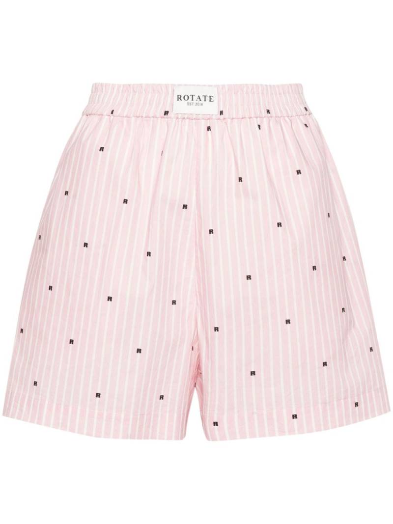 ROTATE BIRGER CHRISTENSEN logo-print striped shorts - Pink von ROTATE BIRGER CHRISTENSEN