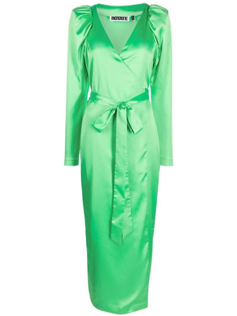 ROTATE BIRGER CHRISTENSEN long-sleeve satin wrap dress - Green von ROTATE BIRGER CHRISTENSEN