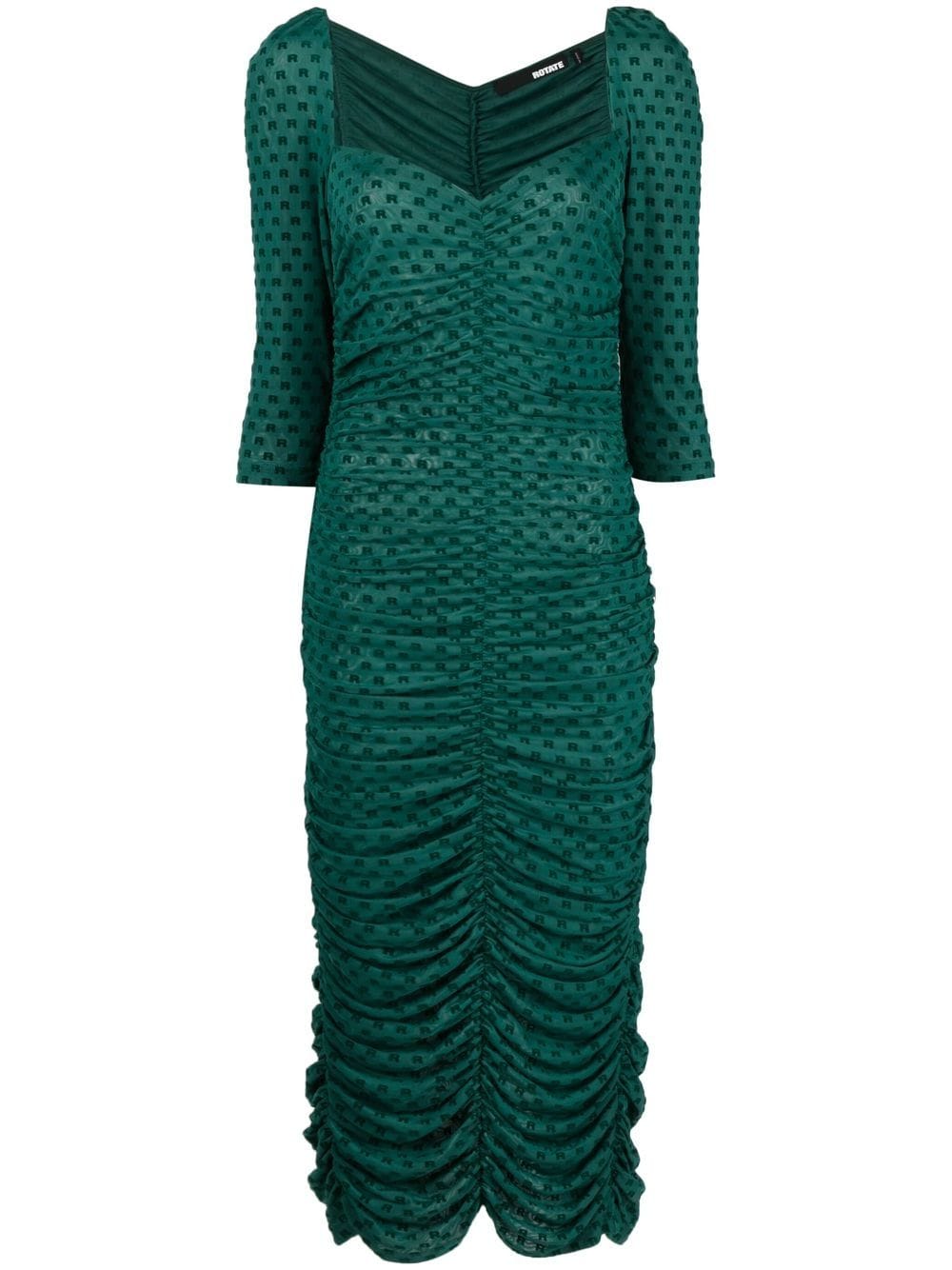 ROTATE BIRGER CHRISTENSEN monogram ruched midi dress - Green von ROTATE BIRGER CHRISTENSEN