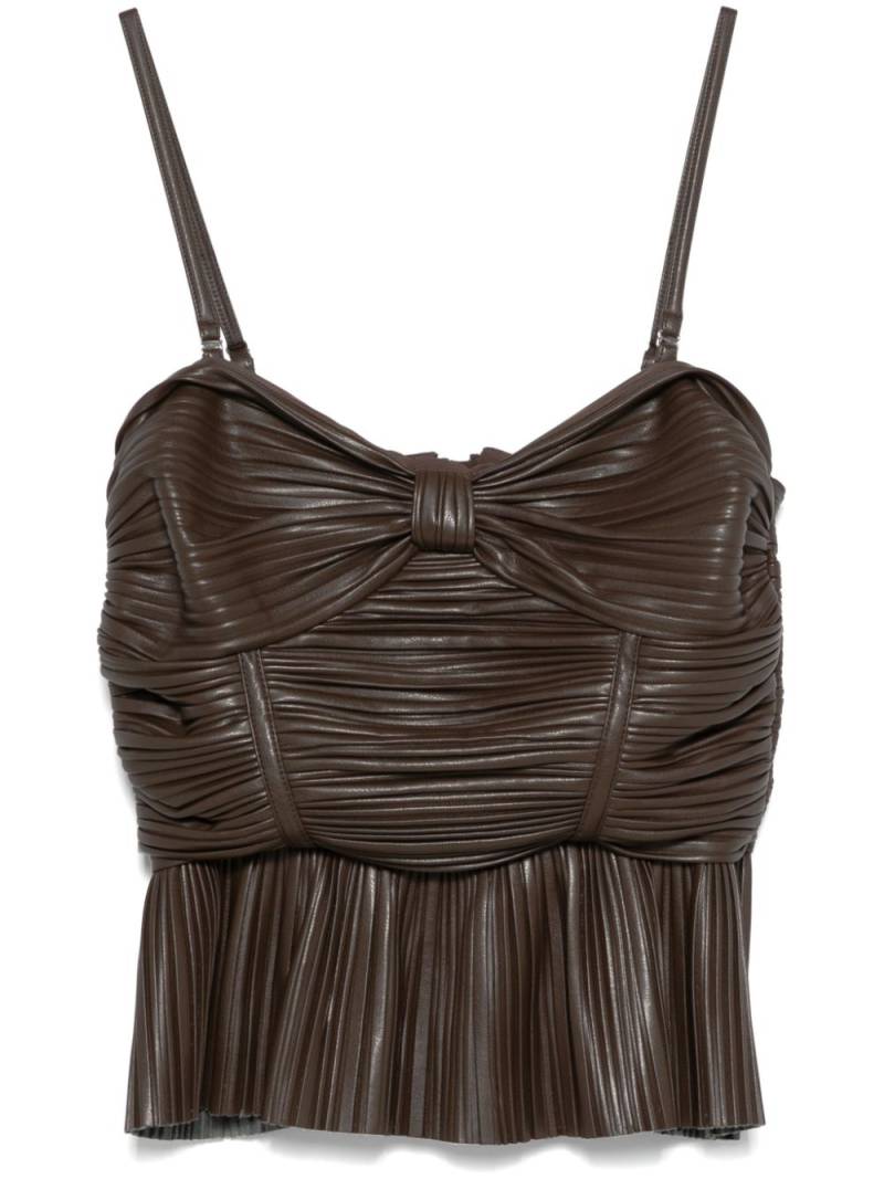 ROTATE BIRGER CHRISTENSEN pleated top - Brown von ROTATE BIRGER CHRISTENSEN