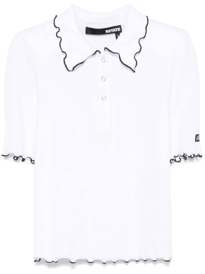 ROTATE BIRGER CHRISTENSEN ribbed polo top - White von ROTATE BIRGER CHRISTENSEN