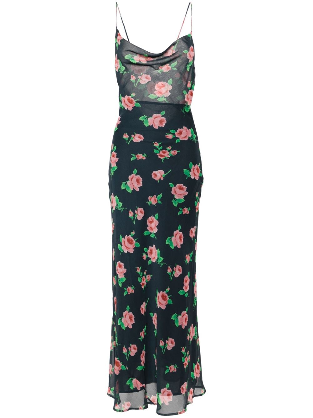 ROTATE BIRGER CHRISTENSEN rose-print chiffon maxi dress - Blue von ROTATE BIRGER CHRISTENSEN