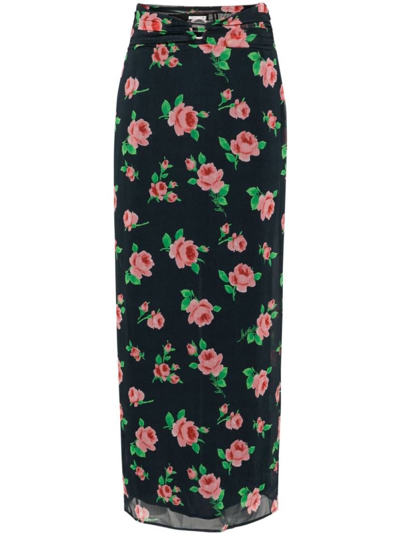 ROTATE BIRGER CHRISTENSEN rose-print chiffon skirt - Blue von ROTATE BIRGER CHRISTENSEN