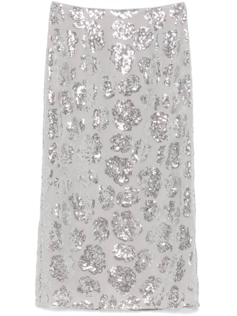 ROTATE BIRGER CHRISTENSEN sequin chiffon midi skirt - Grey von ROTATE BIRGER CHRISTENSEN