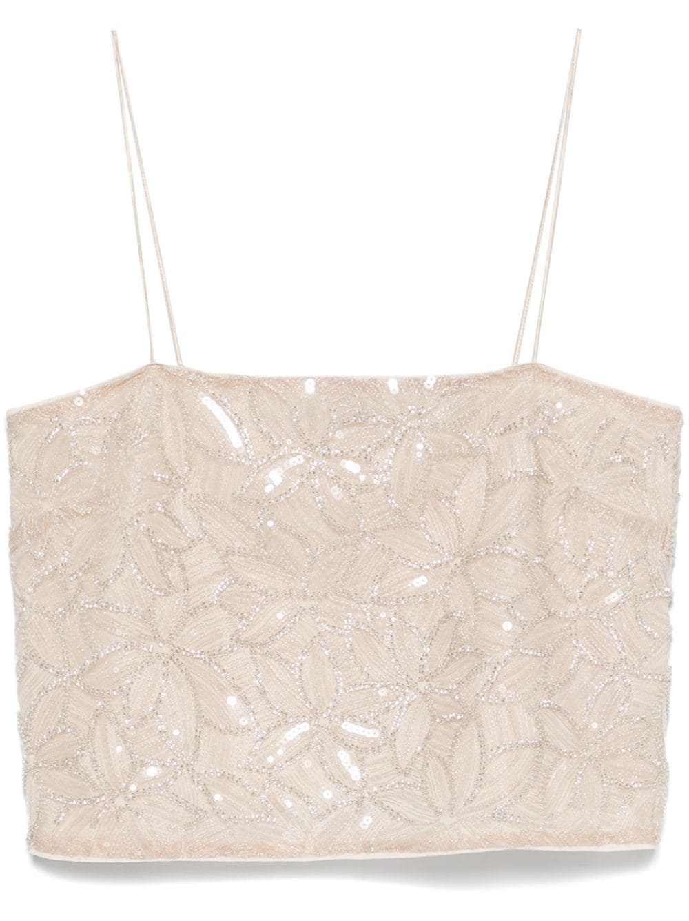 ROTATE BIRGER CHRISTENSEN sequin embellished cropped blouse - Neutrals von ROTATE BIRGER CHRISTENSEN