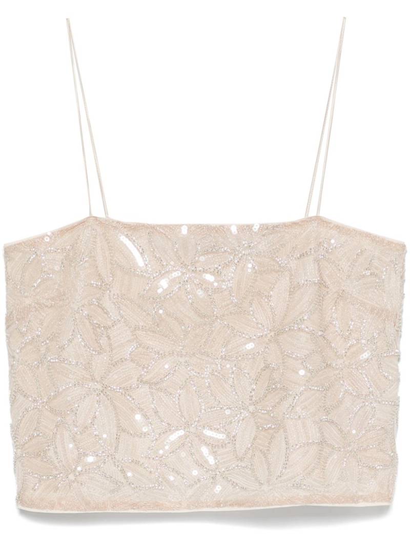 ROTATE BIRGER CHRISTENSEN sequin embellished cropped blouse - Neutrals von ROTATE BIRGER CHRISTENSEN