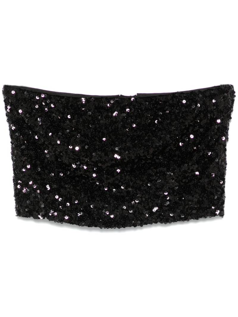 ROTATE BIRGER CHRISTENSEN sequined crop top - Black von ROTATE BIRGER CHRISTENSEN