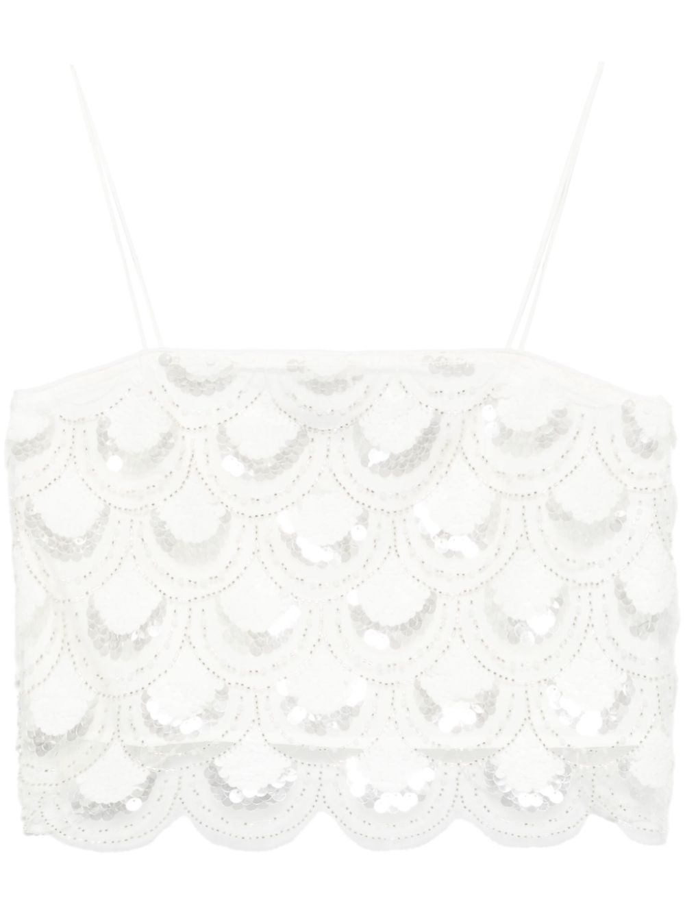 ROTATE BIRGER CHRISTENSEN sequinned crop top - White von ROTATE BIRGER CHRISTENSEN