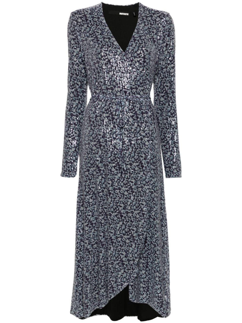 ROTATE BIRGER CHRISTENSEN sequinned wrap midi diress - Purple von ROTATE BIRGER CHRISTENSEN