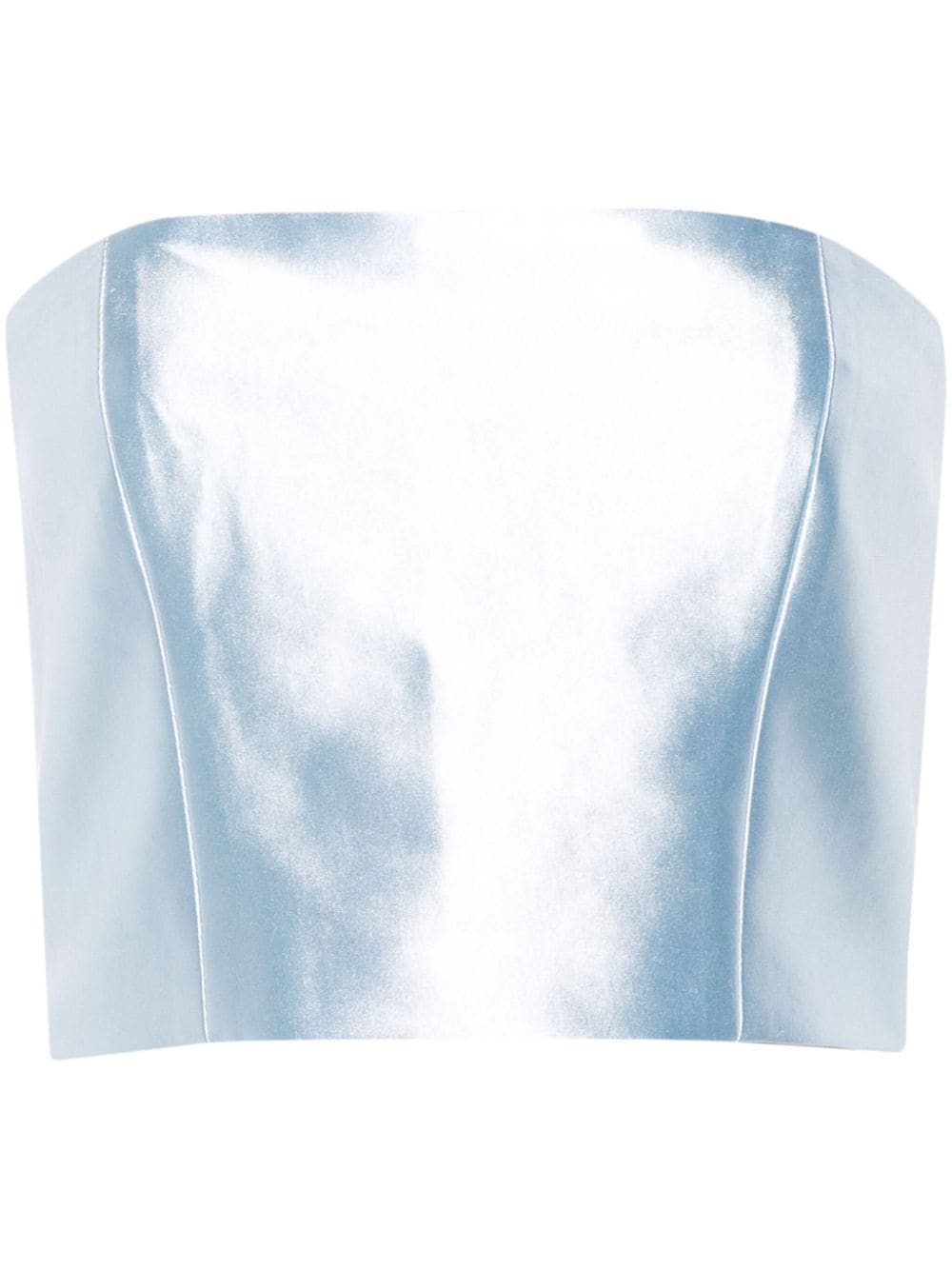 ROTATE BIRGER CHRISTENSEN Shiny Suiting cropped top - Blue von ROTATE BIRGER CHRISTENSEN