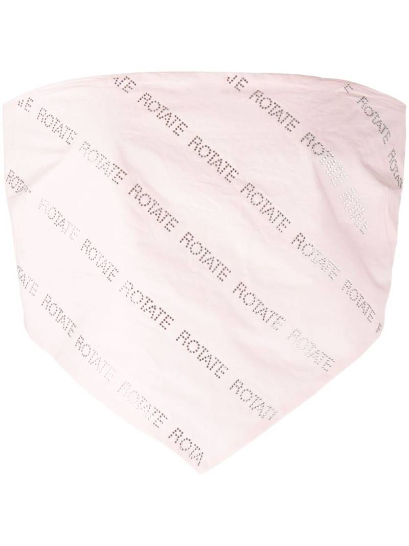 ROTATE BIRGER CHRISTENSEN Sunday crystal-embellished logo bandana top - Pink von ROTATE BIRGER CHRISTENSEN