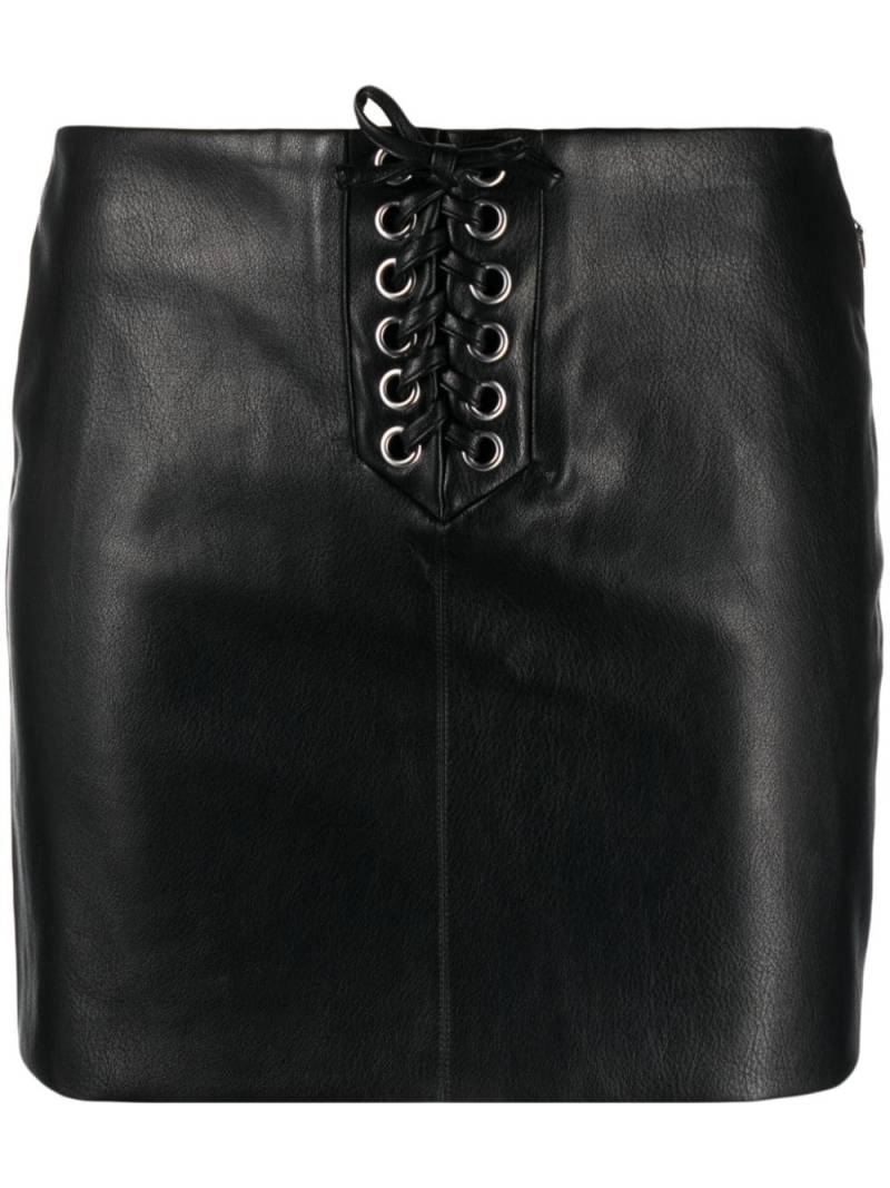 ROTATE BIRGER CHRISTENSEN Textured lace-up miniskirt - Black von ROTATE BIRGER CHRISTENSEN