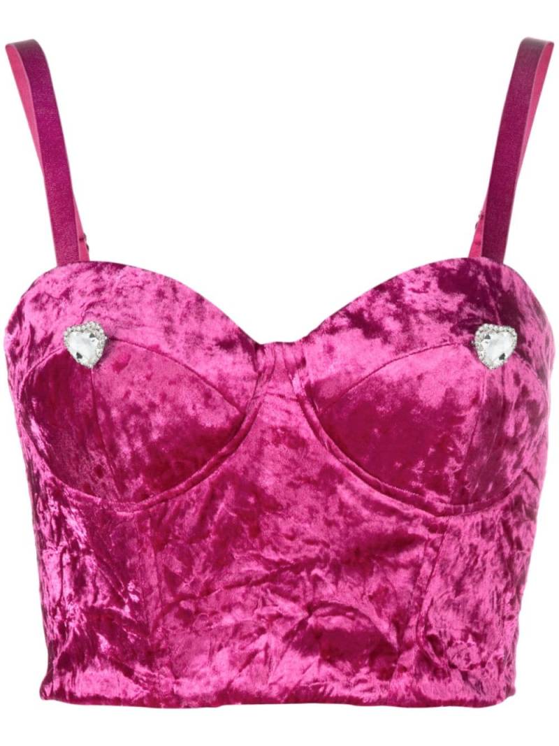 ROTATE BIRGER CHRISTENSEN bustier crushed velvet top - Pink von ROTATE BIRGER CHRISTENSEN