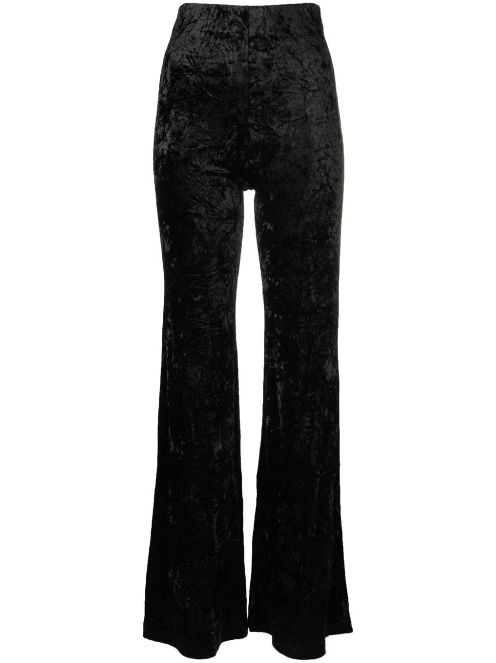 ROTATE BIRGER CHRISTENSEN crushed-velvet flared trousers - Black von ROTATE BIRGER CHRISTENSEN