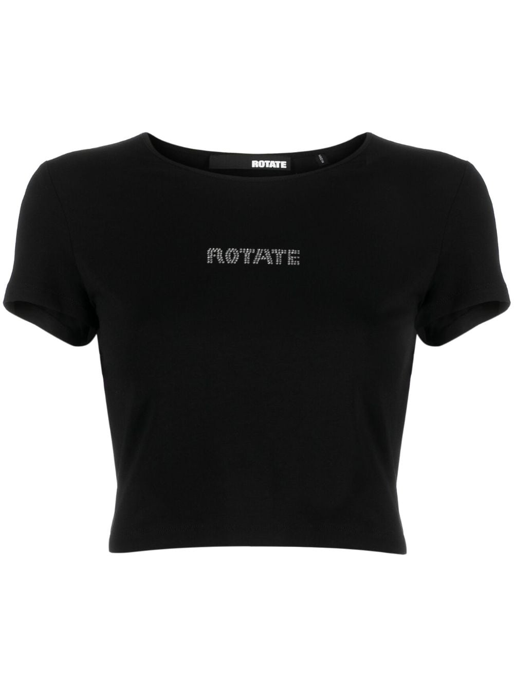 ROTATE BIRGER CHRISTENSEN crystal-embellished cropped T-shirt - Black von ROTATE BIRGER CHRISTENSEN