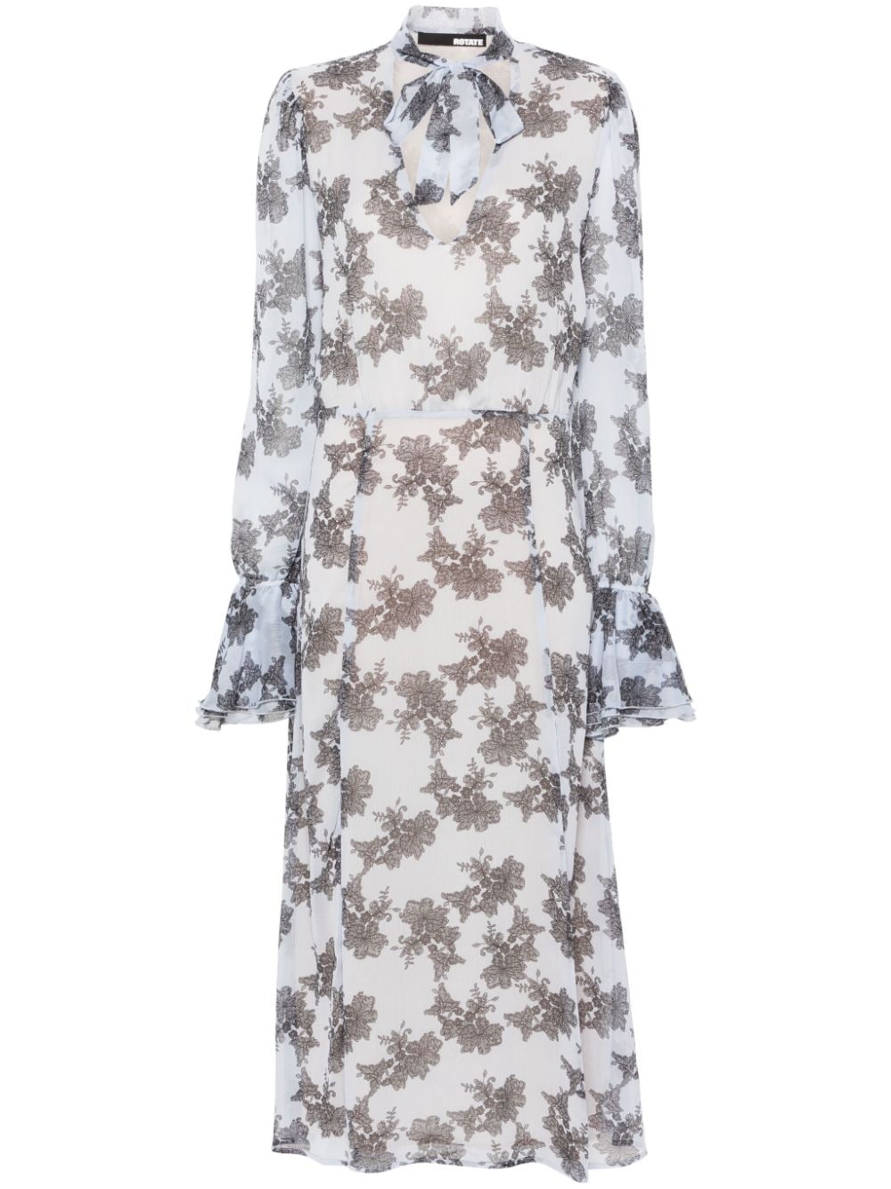 ROTATE BIRGER CHRISTENSEN floral-print plissé maxi dress - Blue von ROTATE BIRGER CHRISTENSEN