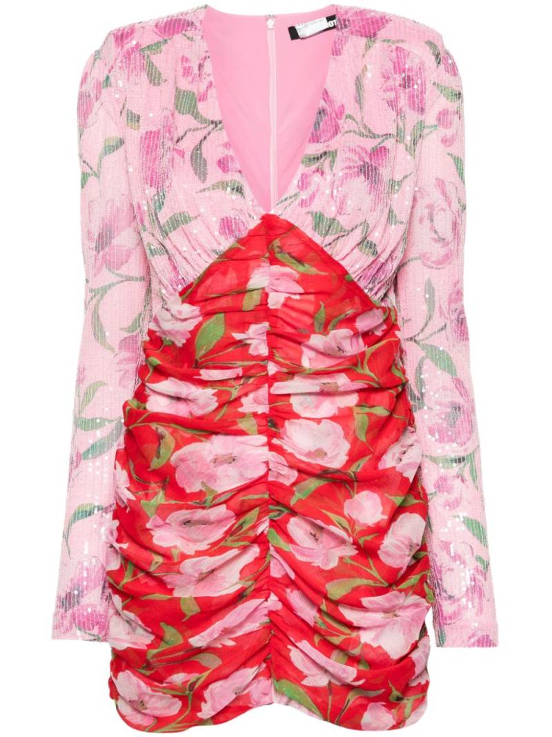 ROTATE BIRGER CHRISTENSEN floral-print sequined mini dress - Pink von ROTATE BIRGER CHRISTENSEN