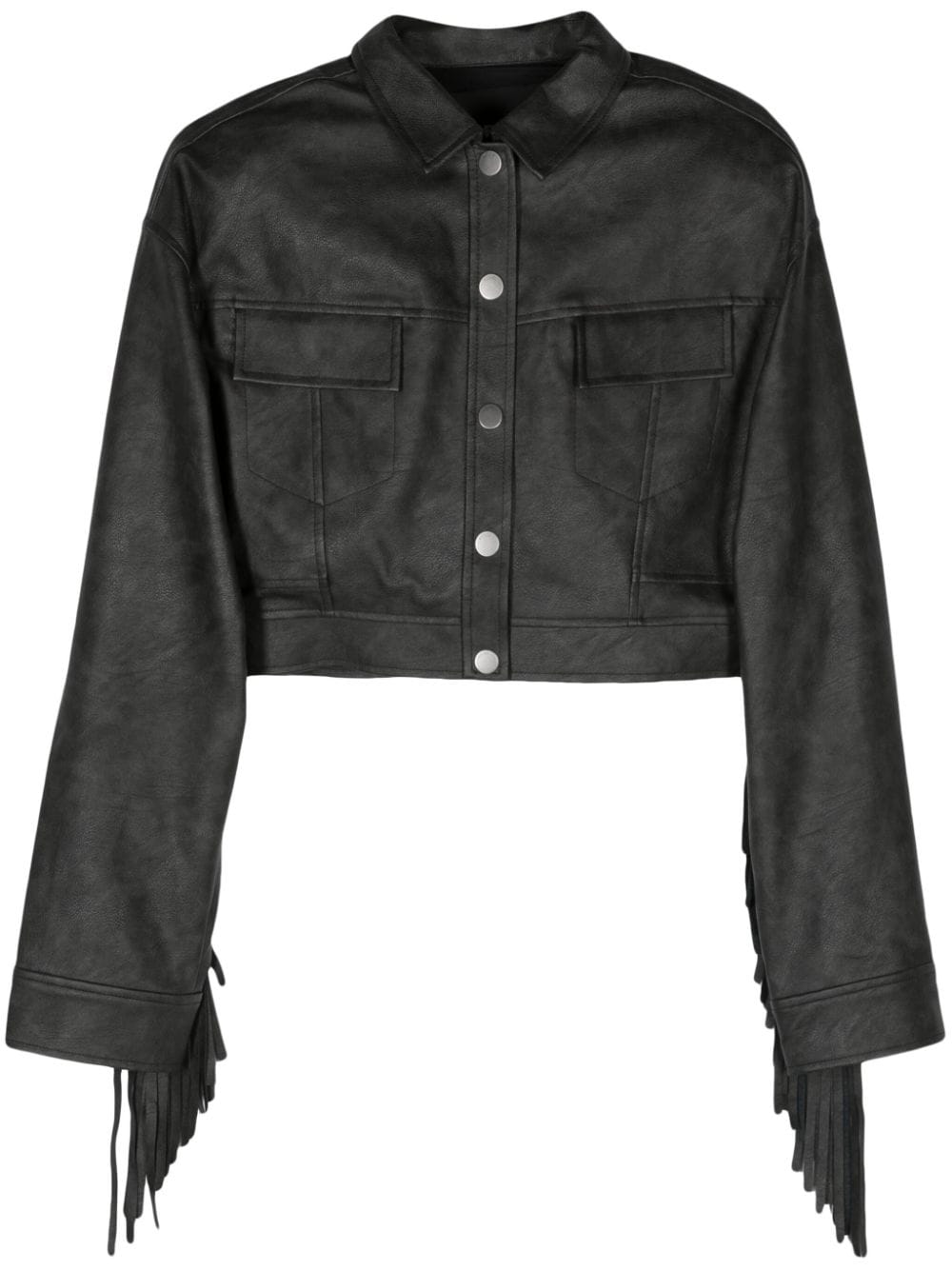 ROTATE BIRGER CHRISTENSEN fringed cropped jacket - Black von ROTATE BIRGER CHRISTENSEN