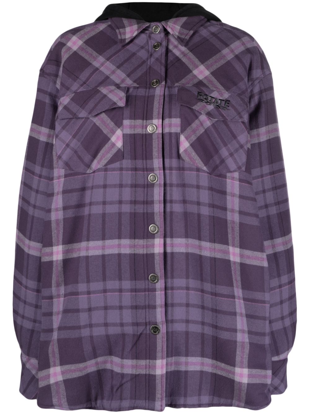 ROTATE BIRGER CHRISTENSEN hooded flannel shirt jacket - Purple von ROTATE BIRGER CHRISTENSEN