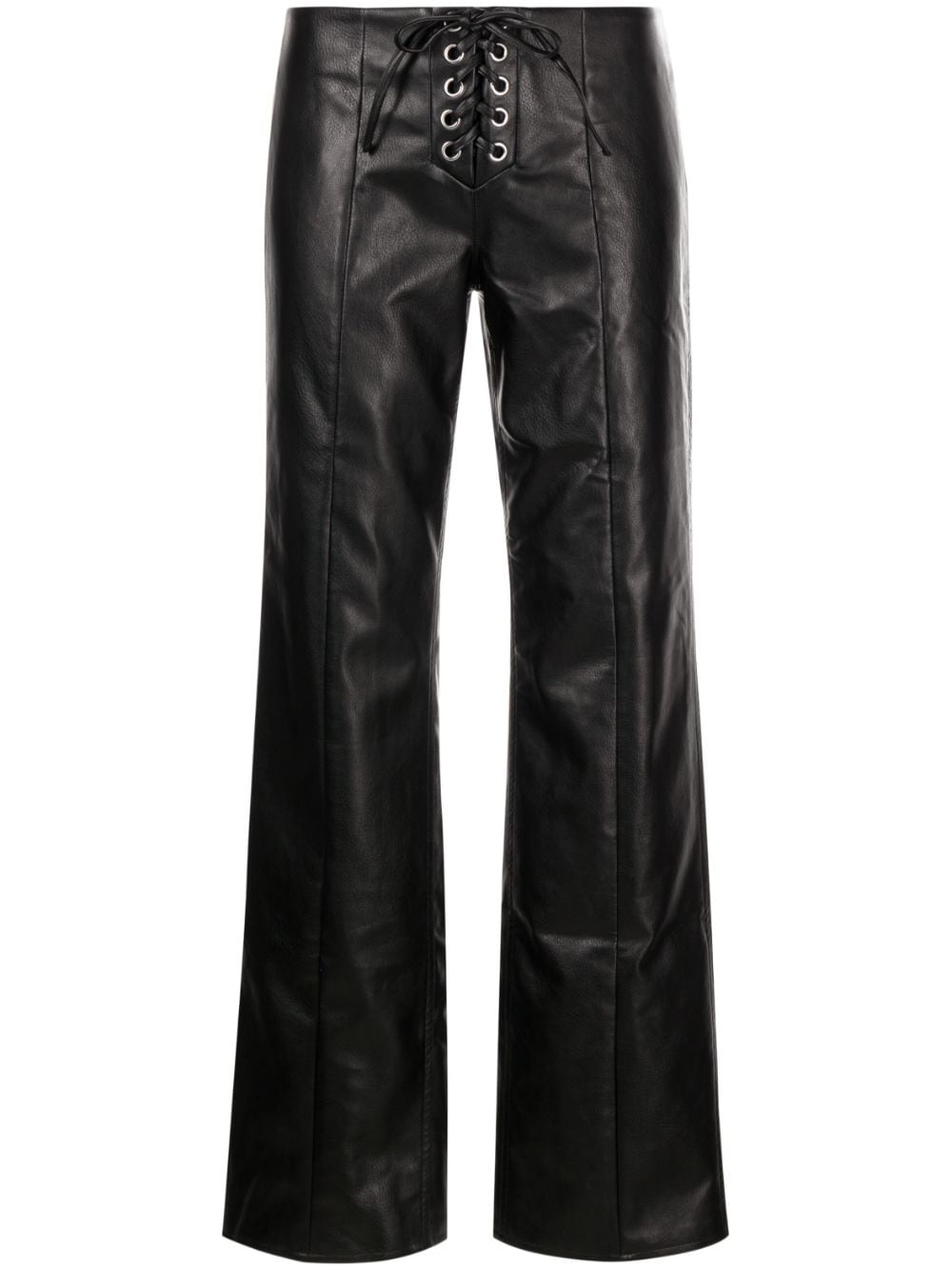 ROTATE BIRGER CHRISTENSEN lace-up faux-leather trousers - Black von ROTATE BIRGER CHRISTENSEN