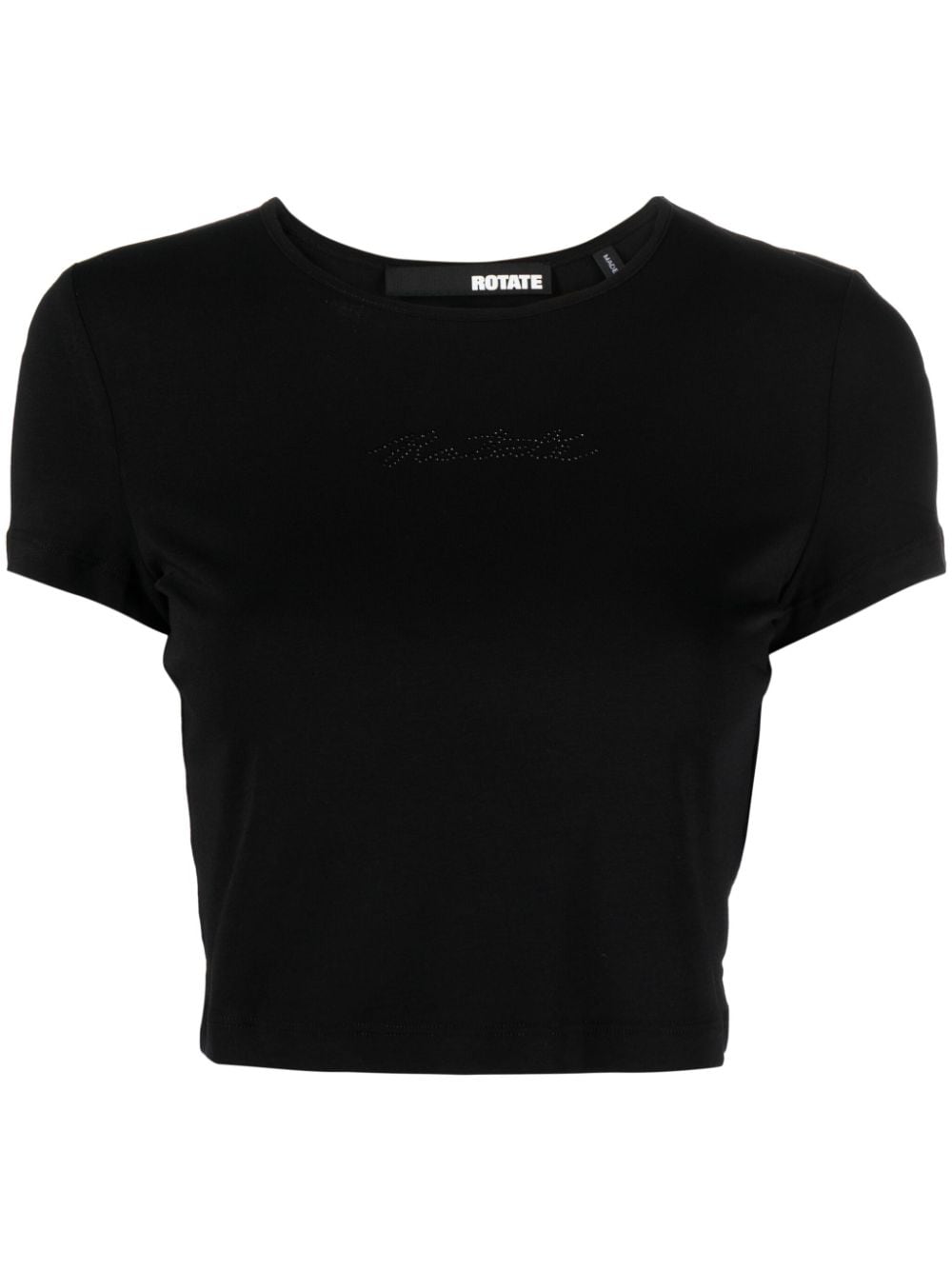 ROTATE BIRGER CHRISTENSEN logo-appliqué cropped T-shirt - Black von ROTATE BIRGER CHRISTENSEN