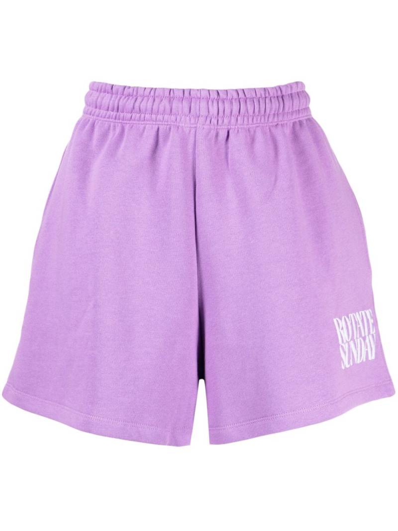 ROTATE BIRGER CHRISTENSEN logo-print cotton shorts - Purple von ROTATE BIRGER CHRISTENSEN